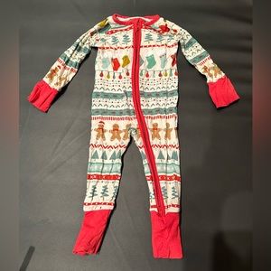 Little Sleepies baby fair aisle holiday pajama zippy, 0-3 months, worn only once